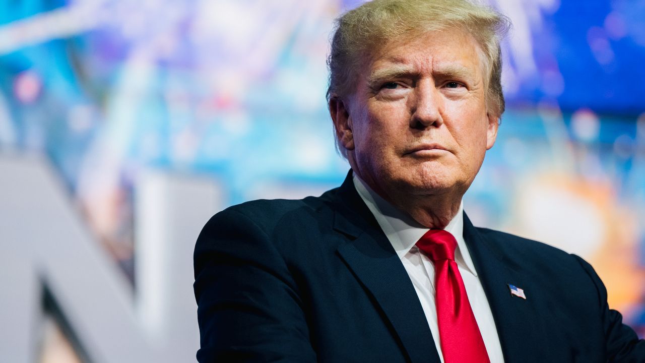 PHOENIX, ARIZONA - JULY 24: Former U.S. President Donald Trump prepares to speak at the Rally To Protect Our Elections conference on July 24, 2021 in Phoenix, Arizona. The Phoenix-based political organization Turning Point Action hosted former President Donald Trump alongside GOP Arizona candidates who have begun candidacy for government elected roles. (Photo by Brandon Bell/Getty Images)