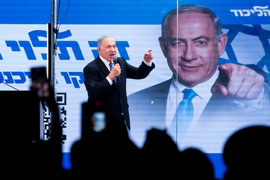 Netanyahu speaks to supporters during a campaign rally in Bnei Brak, Israel, in October 2022.