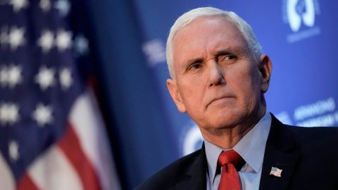 Former Vice President Mike Pence speaks at the National Press Club on November 30, 2021 in Washington.