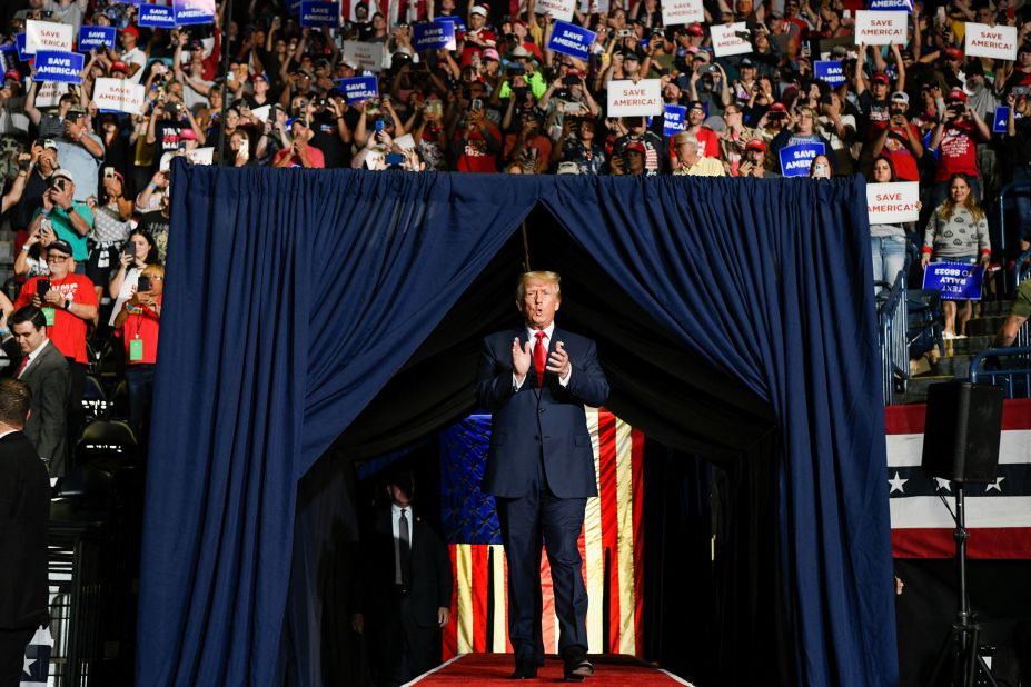 Trump holds a rally in Youngstown, Ohio, in September 2022. The former president used his endorsement to help US Senate candidates emerge from crowded Republican fields.