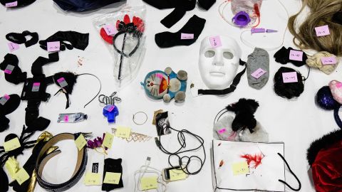 In addition to the shoes and bags, there were 156 different items, including hats and masks.