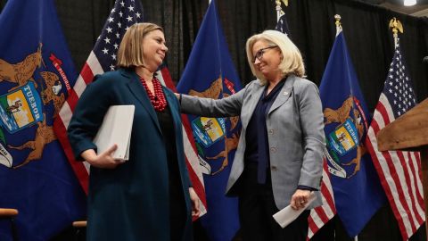 GOP Rep. Liz Cheney is campaigining for a Democrat for the first time with Rep. Elissa Slotkin.