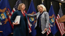 Republican congresswoman Liz Cheney endorses Democrat congresswoman Elissa Slotkin for congress in Lansing, Michigan, U.S. November 1, 2022.
