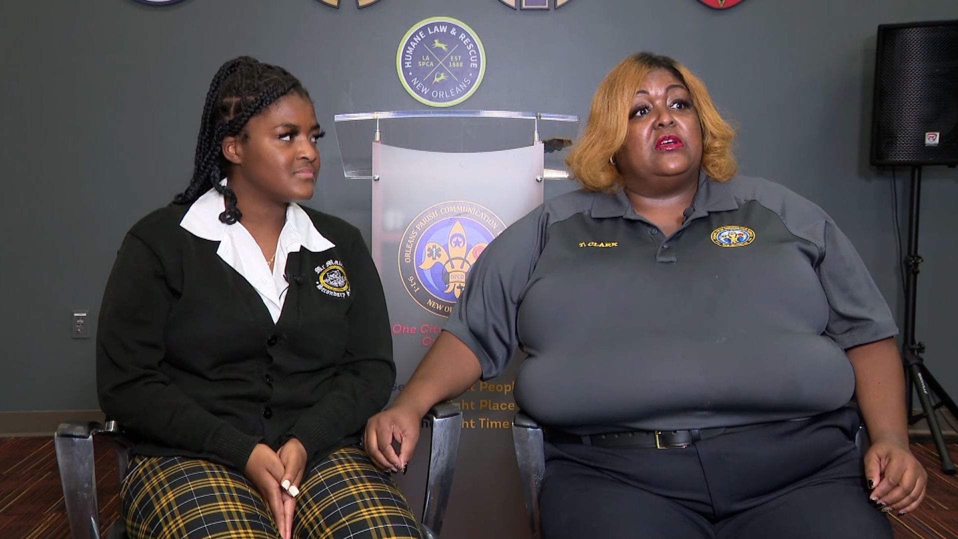 Tenia Hill, left, seen with her mother, Teri Clark, right. Clark was shocked to answer a 911 call from her daughter last month reporting an armed robbery at the McDonald's where the teen was working.