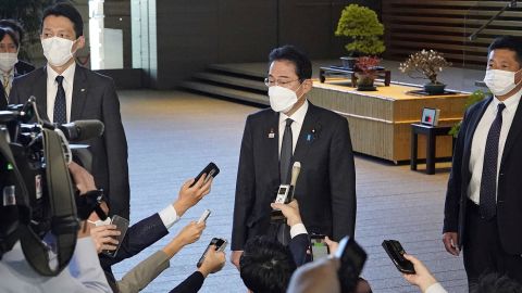 Japanese Prime Minister Fumio Kishida told journalists North Korea is firing missiles at an