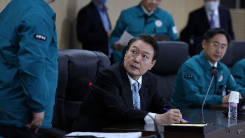 South Korean President Yoon Suk Yeol, pictured on November 2, 2022, said his country should respond with clear retaliation to North Korea's provocations. 