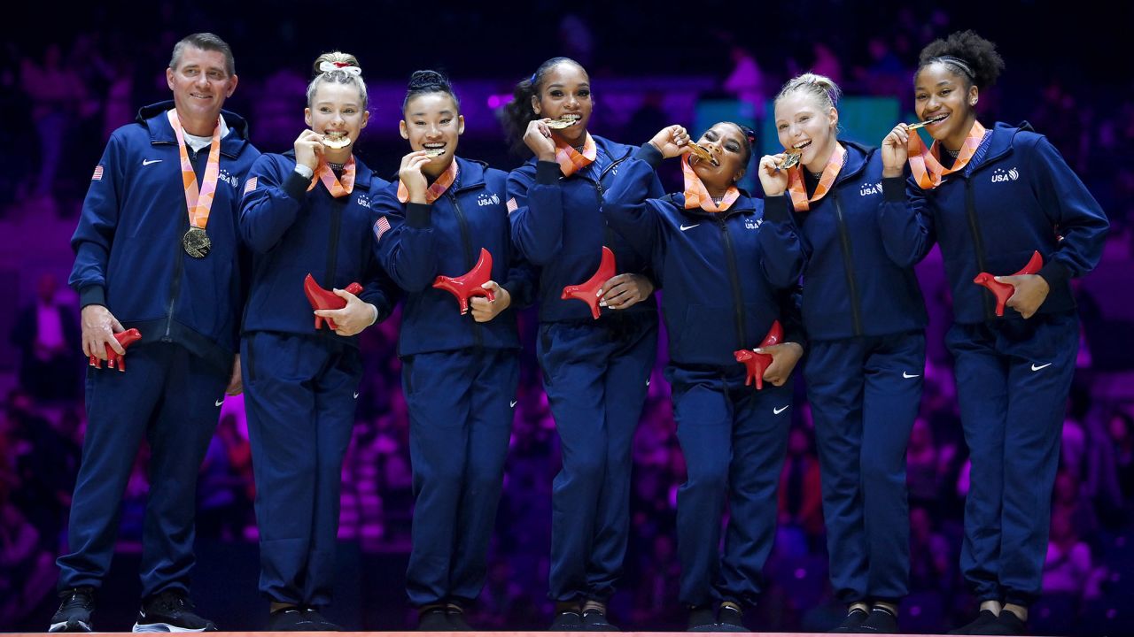 US women's gymnastics team wins historic gold medal at world