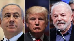 From right, Former Israeli Prime Minister and the head of Likud party, Benjamin Netanyahu,Former U.S President Donald Trump, and former president of Brazil and candidate of Worker's Party (PT) Luiz Inacio Lula da Silva.