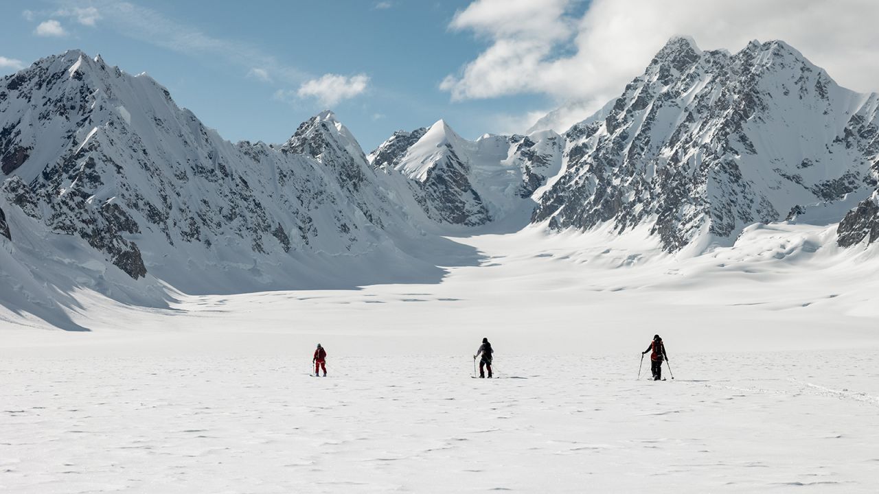 <strong>White out: </strong>The team spent seven days and six nights searching the glacier.