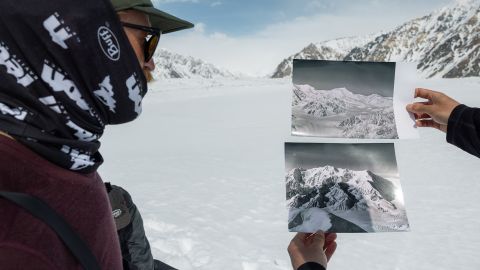 Post matched aerial photos of the glacier with their physical location.