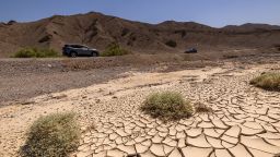 Evidence of flash flooding across Badwater Road is seen as Death Valley National Park partially reopens two weeks after record-setting rainfall caused a historic flash flood, on August 20, 2022 in Death Valley, California. 