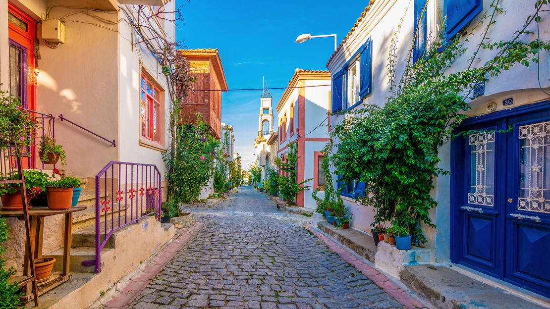 Bozcaada's sleepy streets come alive in the evenings.