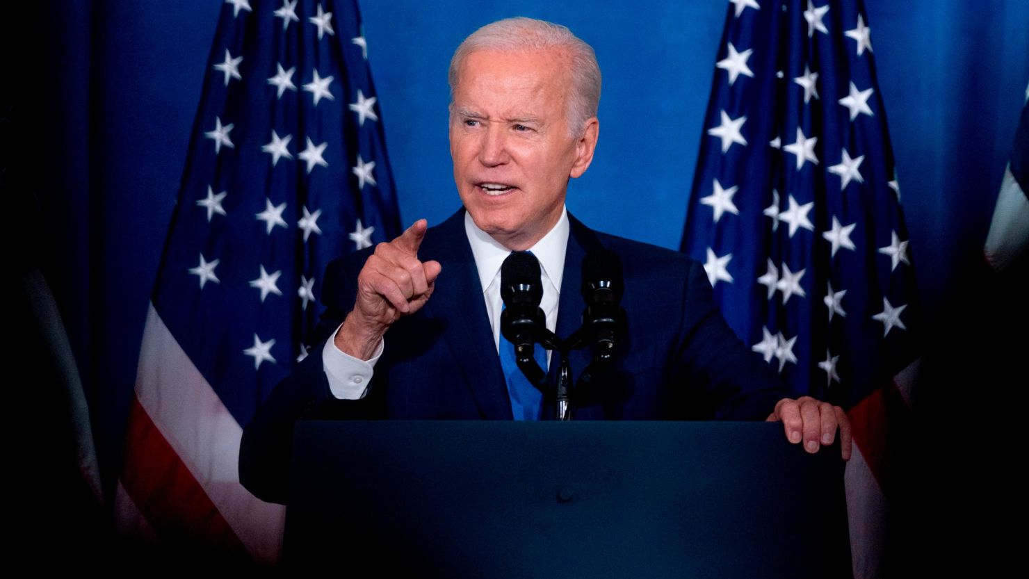 President Joe Biden speaks about threats to democracy on November 2, 2022, at the Columbus Club in Union Station, near the US Capitol in Washington. 
