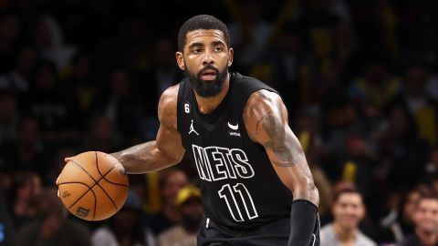 Irving dribbles in the second half of a game against the Indiana Pacers on Monday, Oct. 31.