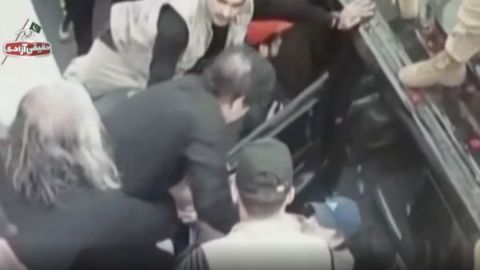 A clip taken from a video of the incident