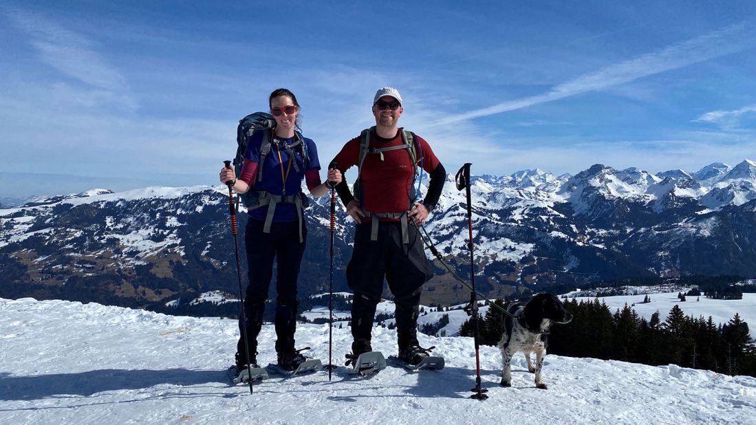 <strong>Big adventure: </strong>Dodi and Nixon hiking in Jaunpass, Switzerland with Peggy back in February.