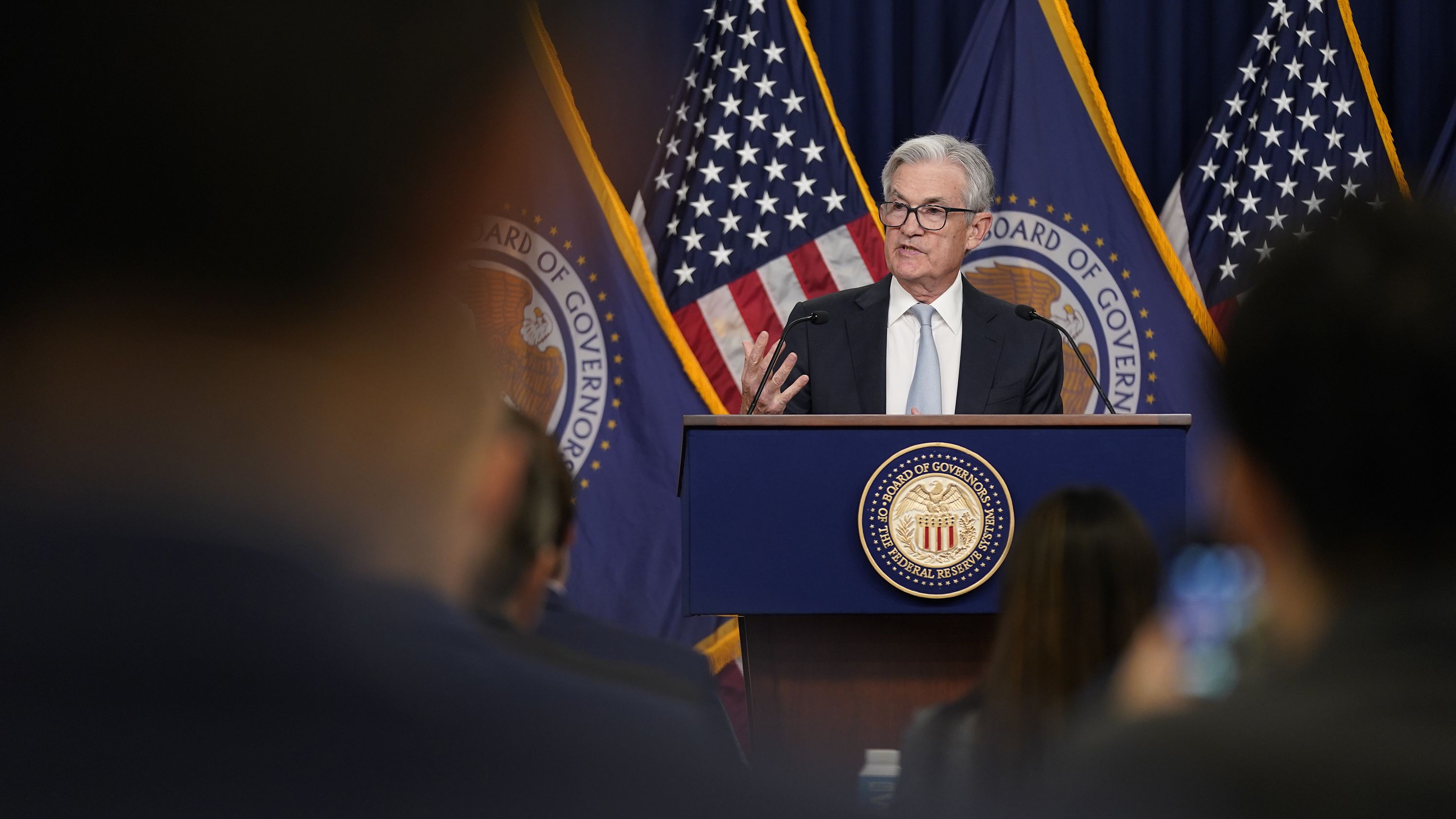 Federal Reserve Chairman Jerome Powell speaks at a news conference in Washington, DC, on Wednesday, November 2. The Federal Reserve approved <a href="https://www.cnn.com/business/live-news/stocks-market-fed-rate-hike/index.html" target="_blank">a fourth-straight rate hike</a> on Wednesday as part of its aggressive battle to bring down the white-hot inflation that is plaguing the US economy.