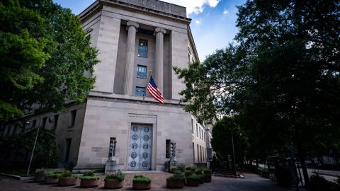 Gedung Departemen Kehakiman pada Kamis, 18 Agustus 2022 di Washington, DC. 