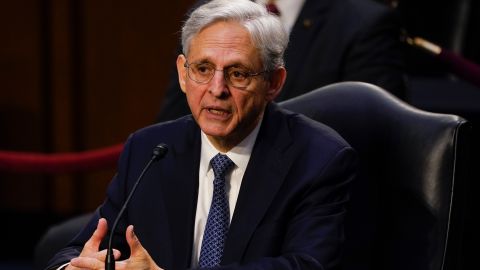 Attorney General nominee Merrick Garland before the Senate Judiciary Committee's confirmation hearing. 