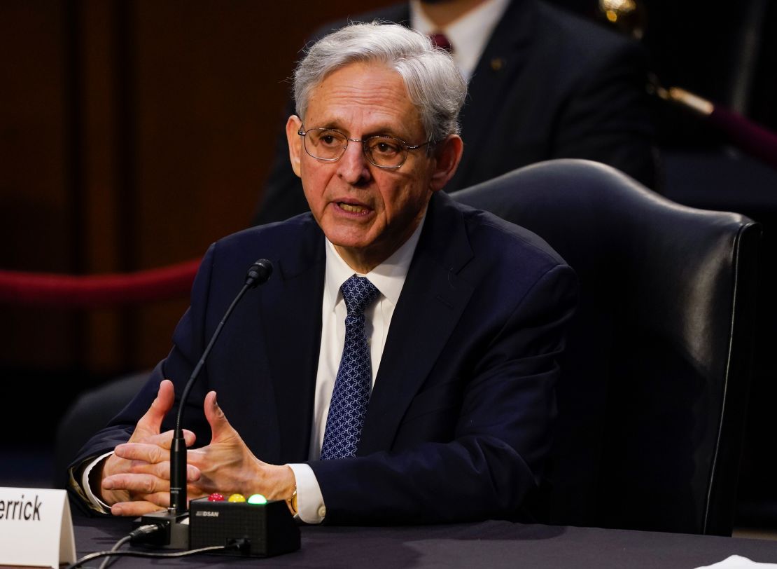 Attorney General nominee Merrick Garland at his confirmation hearing before the Senate Judiciary Committee. 