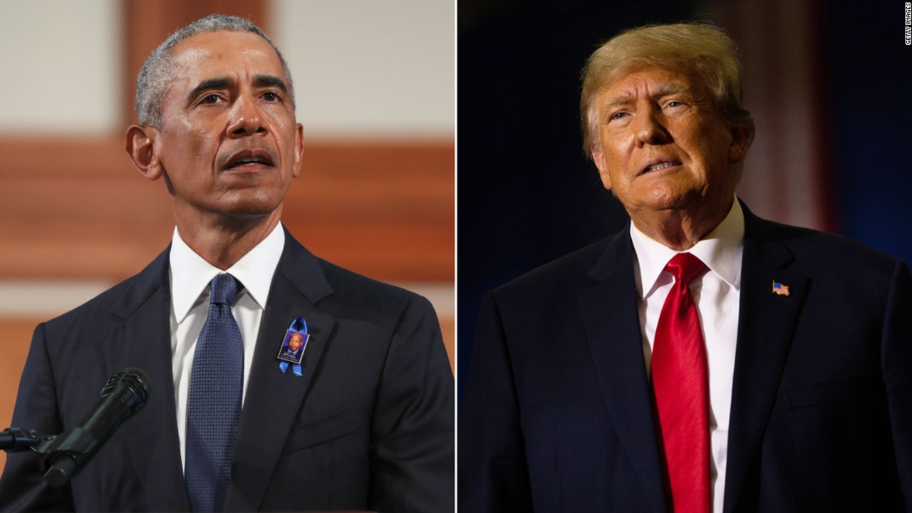 Former Presidents Barack Obama and Donald Trump