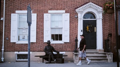 A statue of William Goodridge sits outside his former home in  downtown York.
