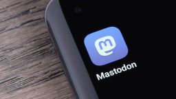 Mastodon social app seen on smartphone. Mastodon is free open source software for running self-hosted social networking services.