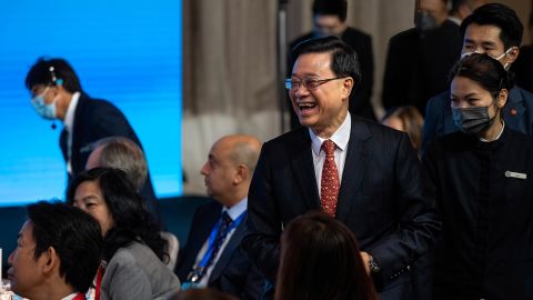 Hong Kong leader John Lee at the Global Financial Leaders Investment Summit on November 2.