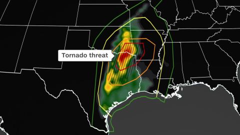 Tornado threat weather map update 110422