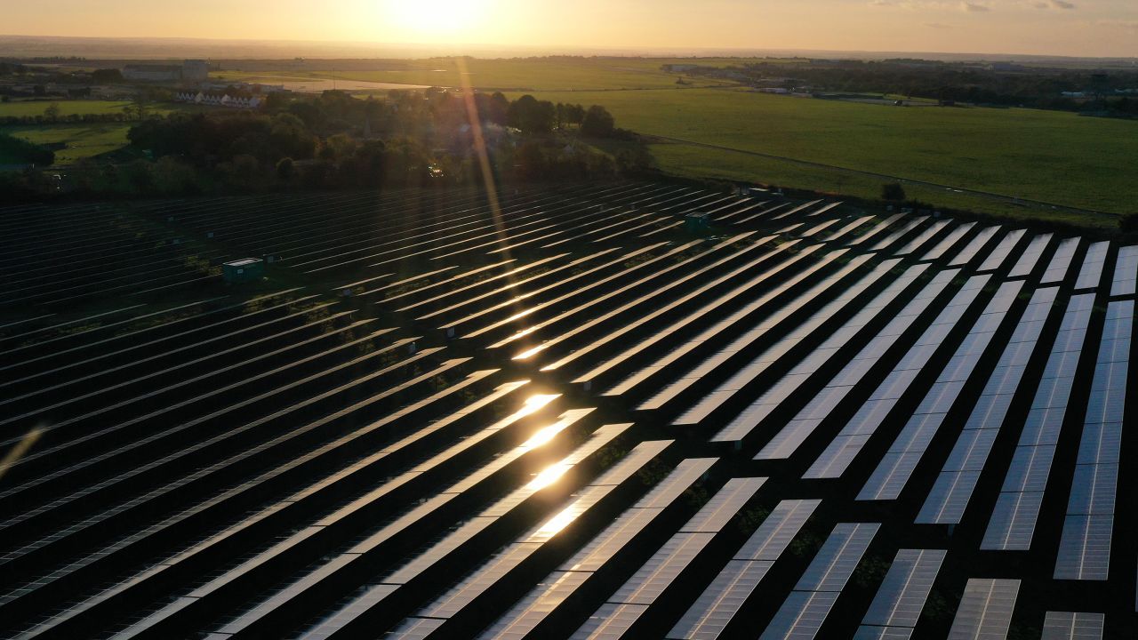 The Manston Solar Farm in southeast England on November 4.