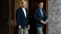 President Joe Biden and his son Hunter Biden leave Holy Spirit Catholic Church in Johns Island, S.C., after attending a Mass, Saturday, Aug. 13, 2022. Biden is in Kiawah Island with his family on vacation.
