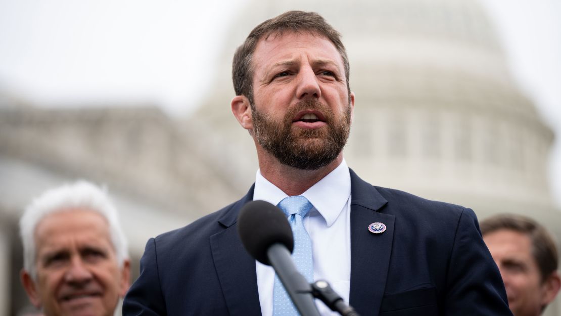 Oklahoma Rep. Markwayne Mullin speaks at a new conference outside the US Capitol in Washington, DC, on May 12, 2022.