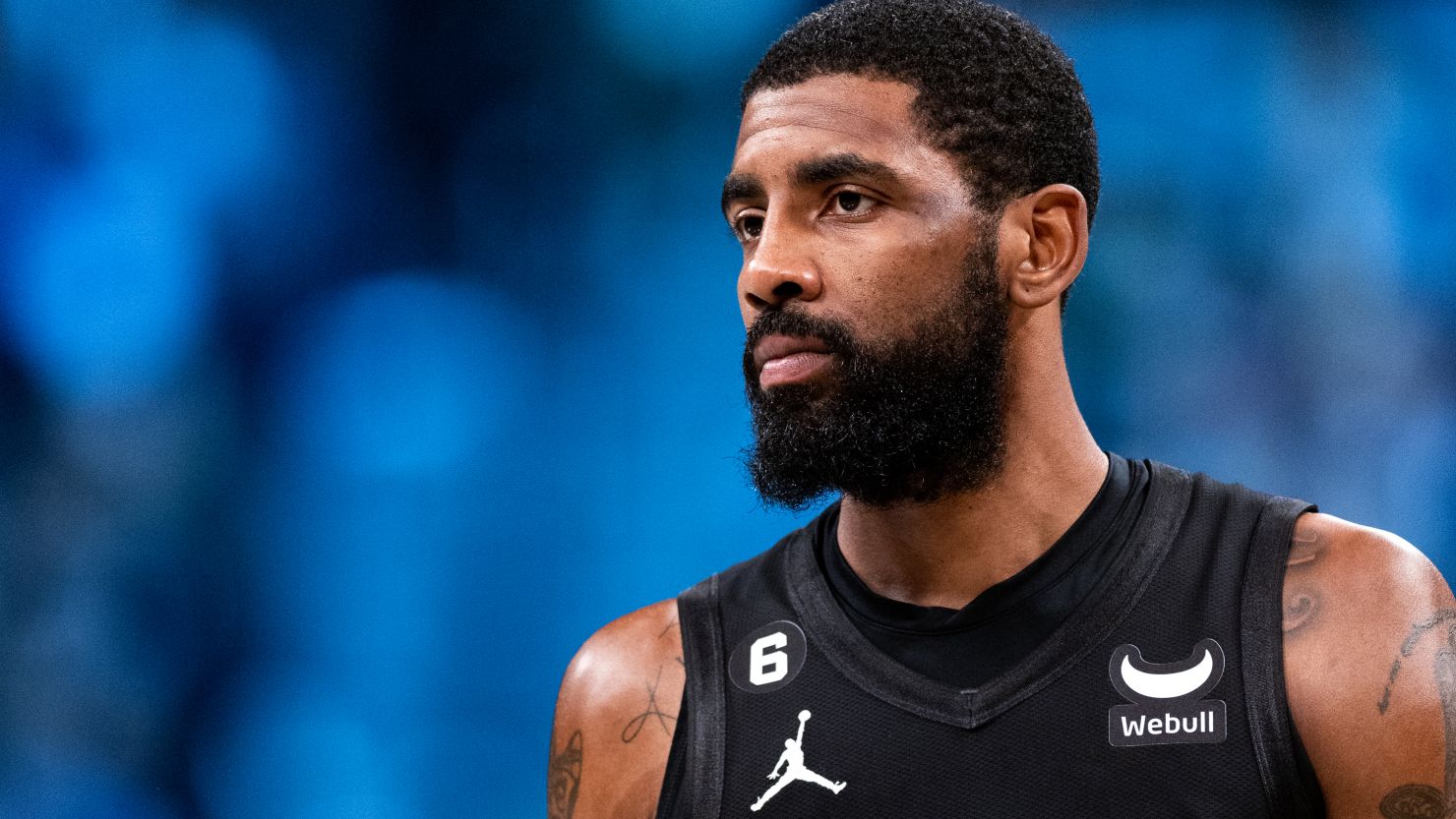Kyrie Irving #11 of the Brooklyn Nets looks on during a break in the action during the first quarter of the game against the Indiana Pacers at Barclays Center on October 31, 2022 in New York City. 