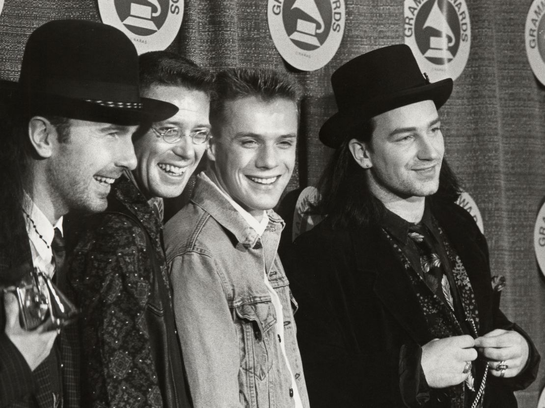 The members of U2 in an undated photo, from left: The Edge, Adam Clayton, Larry Mullen Jr. and Bono.