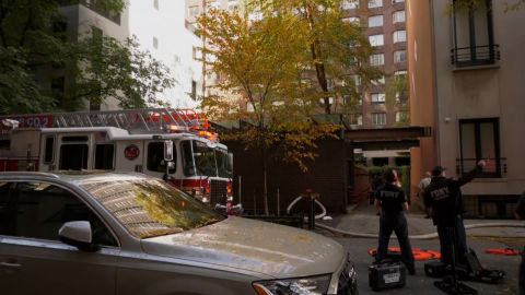 At least 38 people were injured in a fire at a Manhattan apartment building, fire authorities said. 