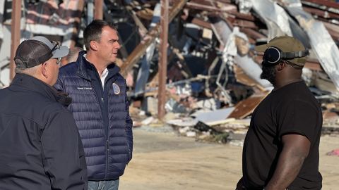 Oklahoma Governor Kevin Stitt toured Idabel in McCurtain County, Oklahoma on Saturday.