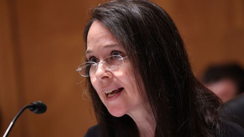 Jen Easterly, nominee to be the director of the Homeland Security Cybersecurity and Infrastructure Security Agency, testifies during her confirmation hearing on June 10, 2021.