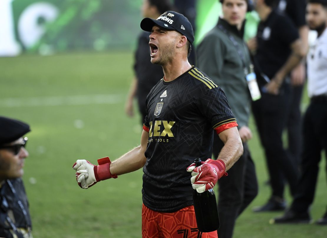 McCarthy celebrates LAFC's victory in Los Angeles.