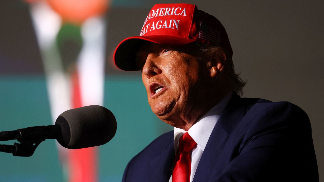 Former President Donald Trump speaks at a rally in Latrobe, Pennsylvania, on November 5, 2022. 