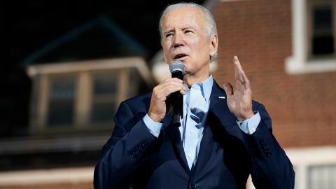 President Joe Biden speaks at a campaign event for New York Gov. Kathy Hochul, Sunday, Nov. 6, 2022, at Sarah Lawrence College in Yonkers, N.Y. 