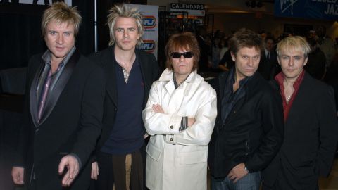 Duran Duran's Simon Le Bon, John Taylor, Andy Taylor, Roger Taylor and Nick Rhodes  