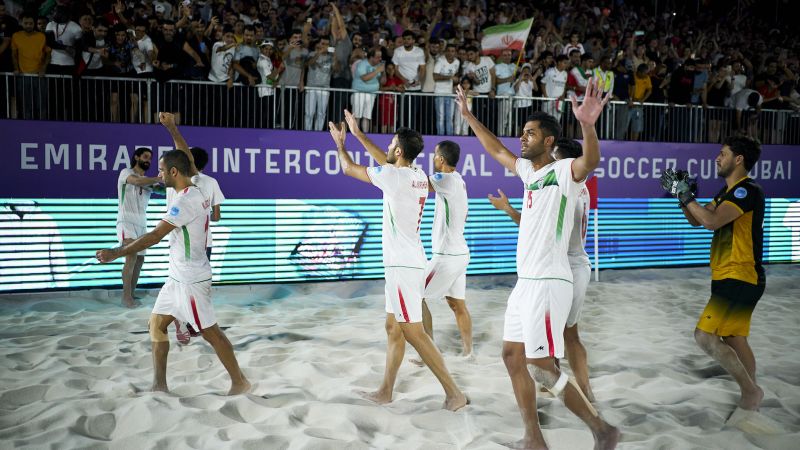 Iranian football federation says players who protested during international tournament will be 'dealt with' 1 221107121935 01 iran beach soccer 110622 restricted