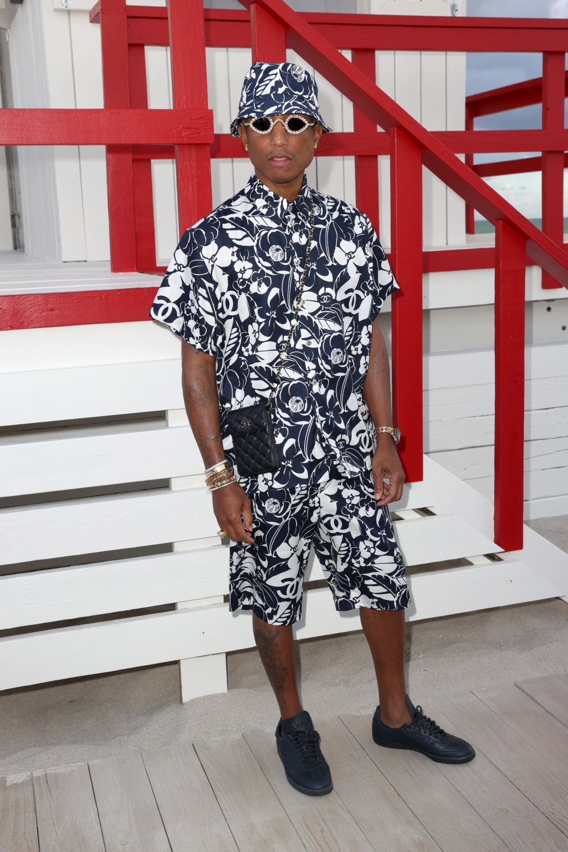 Pharrell Williams attending the Chanel show as part of the Paris