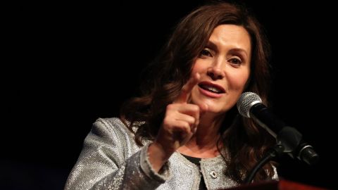 October 19, 2021: Gov. Gretchen Whitmer talks to members attending the annual NAACP Fight For Freedom Fund Dinner on Oct. 03, 2021, at the TCF Center in Detroit. (Credit Image: © Kirthmon F. Dozier/TNS via ZUMA Press Wire)