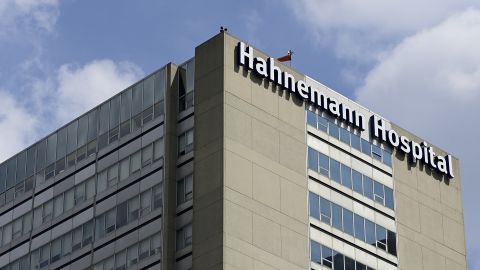 An exterior view of Hahnemann University Hospital in Philadelphia, July 10, 2019