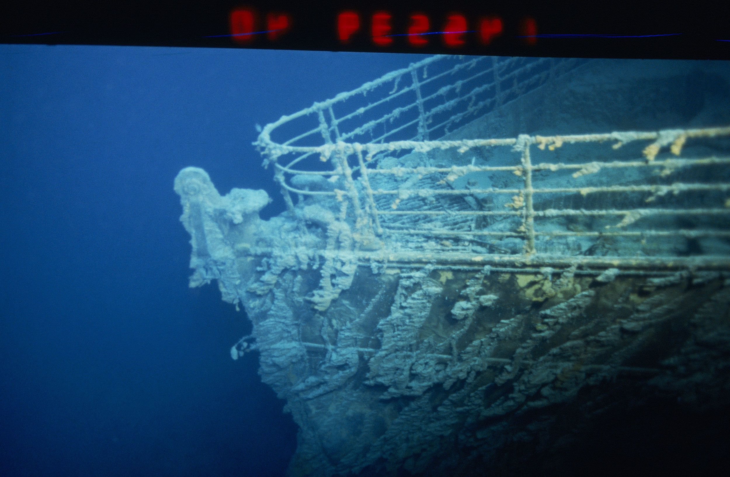 titanic ship underwater inside