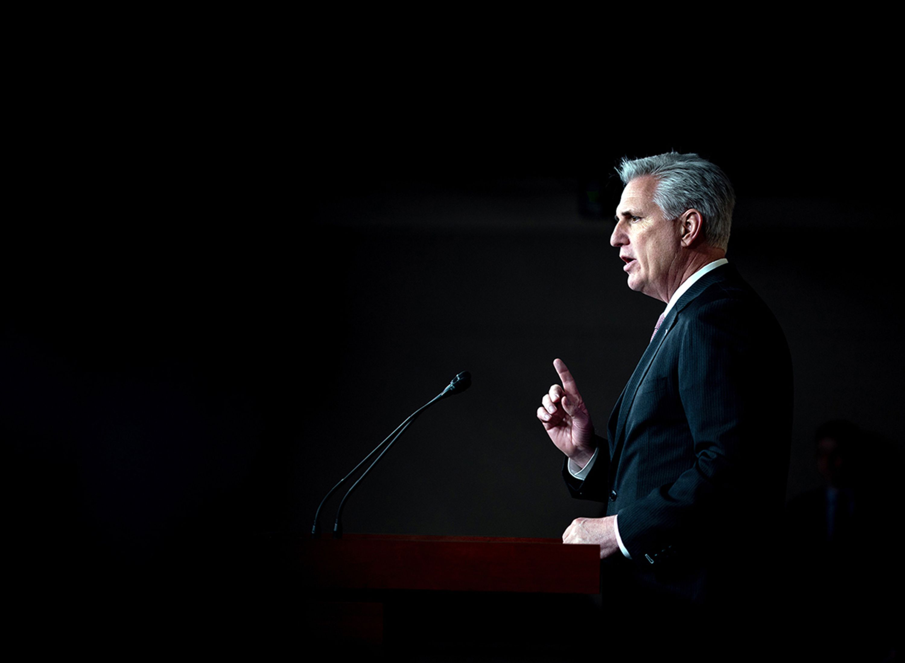 Kevin McCarthy speaks at a Capitol Hill news conference in 2019.