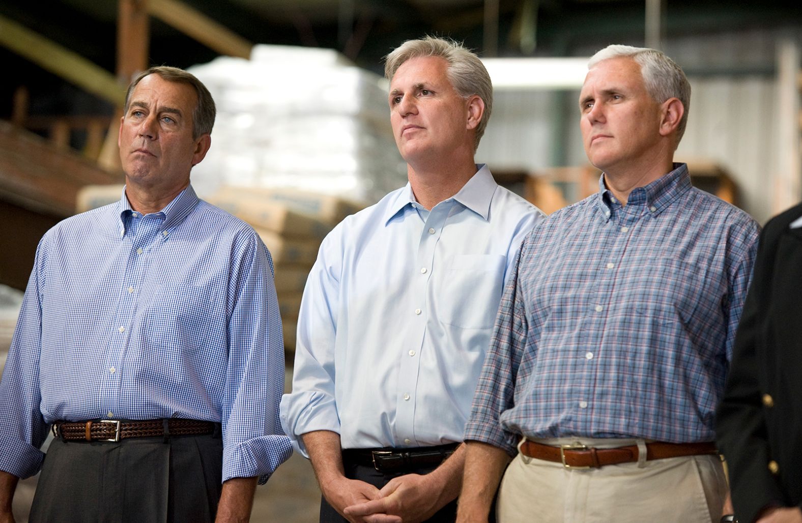 McCarthy, center, attends a news conference in 2010 with House Minority Leader John Boehner, left, and Republican Conference Chairman (and future vice president) Mike Pence. They were unveiling "A Pledge to America," a governing agenda devised by House Republicans for the 111th Congress. McCarthy at the time was the GOP's chief deputy whip.