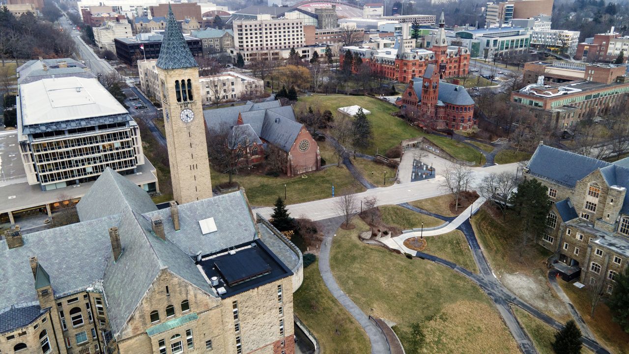 The Cornell University campus in Ithaca, New York, is seen in January.