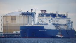A view shows the liquefied natural gas (LNG) tanker Boris Vilkitsky near the Montoir-de-Bretagne LNG Terminal near Saint-Nazaire, France, March 5, 2022. REUTERS/Stephane Mahe